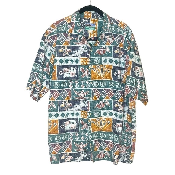 REYN SPOONER Vintage Multicolor Batik Print Button Down Shirt - Picture 1 of 2